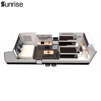 SUNRISE RV personnalisé 24 pieds camping-car de luxe grande caravane tout terrain famille camping-car caravanes avec 3 4 couchettes caravane attenante