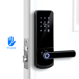 Smartek Bàn Phím Không Dây Kỹ Thuật Số Keyless Nhập Vân Tay Mật Khẩu Thẻ Door Handle Lock <span class=keywords><strong>App</strong></span> TTLock Cerradras Para Puertas - Product Image 4