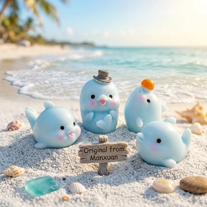 Prodotto di Tendenza 2026: Artigianato in Resina Vibrante a Forma di Delfino Azzurro Pallido, Stile Kawaii Creamy Coastalcore Azure Reverie, Regalo per Feste Estive Fai da Te - Product Image 1
