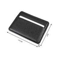 Pemegang kartu kulit Pu pria wanita, dompet kartu kredit ramping minimalis uniseks bisnis Logo kustom