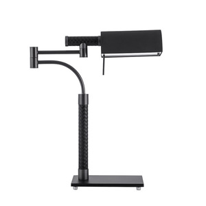 American-Style Light Luxury Black Leather Table Lamp <b>Hardware</b> for Hotel Projects Sales Offices Model Room Decorative Lighting - Product Image 1