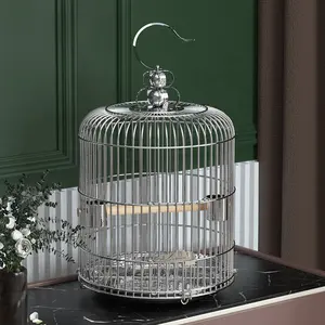 High End Luxury Round Bird Cages Sale Hanging Stainless Steel Bird Parrot Canary Breeding Cage With 4 Sizes