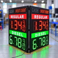 Panneau LED extérieur étanche pour affichage des prix du carburant pour stations-service avec affichage des paiements en espèces/à crédit
