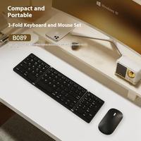 Ensemble clavier et souris sans fil pliables B089, nouveau design, pour ordinateur de bureau, ordinateur portable, usage professionnel, bureau, maison