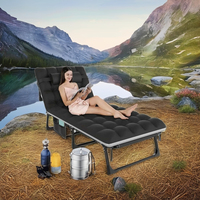 Lit de camping pliable réglable et portable, robuste, pour les voyages en famille