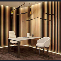 Panneau acoustique décoratif mural et de plafond, insonorisant, en bois, avec support en feutre PET, placage chêne fumé, lamelles en MDF, 60x240cm