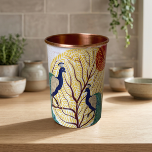 Vaso de Cobre con Diseño de Pavo Real Oriental, de Pared Simple, Reutilizable, para Regalos de Té de la Tarde - Product Image 5
