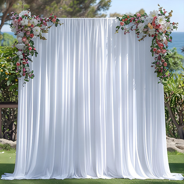 White Backdrop Curtain Wedding Wrinkle Free Drapes for Baby Shower Bridal Birthday Party Photo Photography Background Decoration