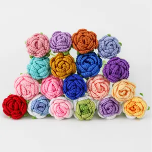 Creative Crochet Wool Single Lavender Horseshoe Lily Rose Wedding Flower Bouquet Valentine's Day Christmas Graduation Halloween