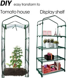 Estantes <span class=keywords><strong>de</strong></span> jardinería portátiles resistentes TAK <span class=keywords><strong>con</strong></span> cubierta <span class=keywords><strong>de</strong></span> <span class=keywords><strong>PVC</strong></span>, uso <span class=keywords><strong>de</strong></span> casa verde pequeña en jardín interior, miniinvernadero <span class=keywords><strong>de</strong></span> 4 niveles - Product Image 6