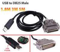 Cable Null Modem USB a DB-25 Macho de 1.8m con Chipset FTDI RS232, Control de Flujo de Software CNC-SW-25M