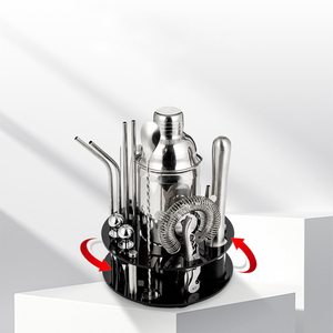 Ensemble de 14 pièces pour bar, barman, <span class=keywords><strong>mixologie</strong></span>, bouteille, outils, accessoires, ensemble de shakers à cocktail en acier inoxydable - Product Image 2