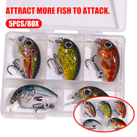 Umpan pancing buatan, 5 buah/kotak Set NEWUP 2.8cm 2g umpan pancing ikan kecil plastik keras umpan pancing Crankbait kombo