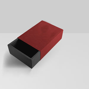 Caja de cartón deslizante de color claro, pequeña, personalizada, reciclable, roja, para regalos cosméticos de boutique. - Product Image 1