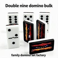 Jeu de dominos en acrylique Double Nine avec drapeau de la République Dominicaine, 55 tuiles, 55x28x14mm, jeu de table, vente en gros