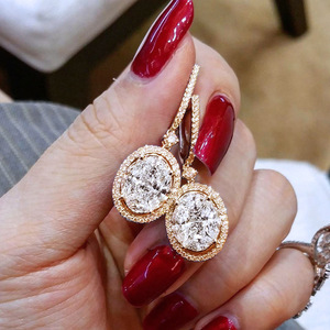 Orecchini Pendenti Ovali Color Oro per Donne, Eleganti Accessori Moda per Uso Quotidiano e Feste - Product Image 2
