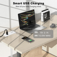 Petite multiprise encastrable avec rallonge et station de charge USB intégrée pour bureau, couleur blanche