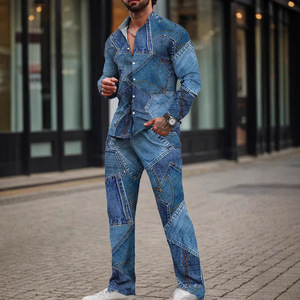 Elegante e Attraente Completo Casual da Uomo in Due Pezzi: Camicia a Maniche Lunghe e Pantaloni, Perfetto per Appuntamenti, Feste e Matrimoni ODM - Product Image 1
