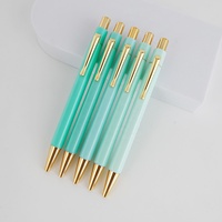 Lot de 5 stylos à bille dorés de 1.0mm avec logo personnalisé multicolore pour le bureau et l'école Stylo coloré pour les étudiants