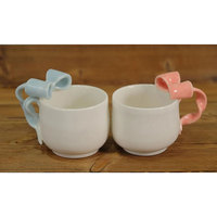 Ins nouveau girly arc poignée en céramique tasse à café Noël Saint Valentin couple cadeau ensemble personnalisé 3d mignon tasses pour les filles