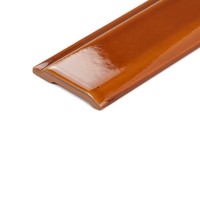 Moldura Rústica de Terracota Sólida de 5 x 20 cm, 6 mm de Grosor, Bordes Rectificados Brillantes, Antideslizante para Baldosas de Patio