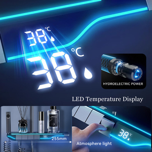 Ensemble de robinets de <span class=keywords><strong>douche</strong></span> doux avec affichage numérique de la température, à touches de piano argentées, à diodes électroluminescentes multifonctionnelles intelligentes - Product Image 5