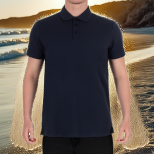เสื้อยืดชายสไตล์ฮิปฮอปปักลายถักแขนสั้นแห้งเร็วสีแทนสำหรับใส่ชายหาด ชุดว่ายน้ำแบบชิ้นเดียวติดกระดุม มีสินค้าพร้อมส่ง - Product Image 2