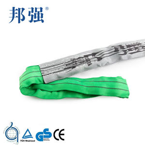 Eslinga de elevación de cincha Bangqiang de poliéster de 8 mm, con ojo plano, 4 capas, para uso industrial en grúas, estándar. - Product Image 2