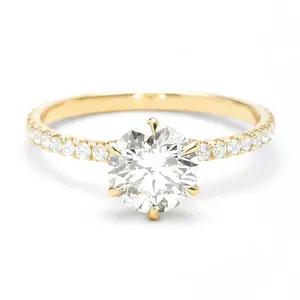 14 k gold 1 carati di diamanti band classic fidanzamento anello di cerimonia nuziale delle donne
