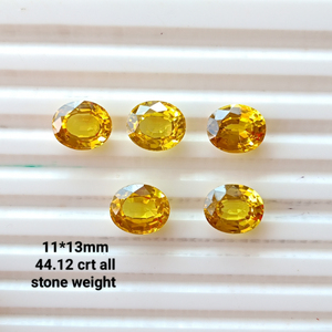พลอยแซฟไฟร์สีเหลืองคุณภาพพรีเมียม ผลิตในห้องปฏิบัติการ รูปทรงหลากหลาย ตัดตามสั่ง ความใสสูง สำหรับทำเครื่องประดับ งานแฮนด์เมด - Product Image 5