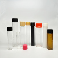 Tubo de Vidrio para Hierbas de 15 ml, 20 ml, 25 ml, 30 ml, 80 mm, 90 mm, 110 mm, 120 mm con Tapa a Prueba de Niños, en Oferta