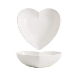 Tazón de Cerámica Blanco Puro en Forma de Corazón, Simple y Bonito, para Frutas, Ensaladas, Pudín y Repostería - Product Image 5