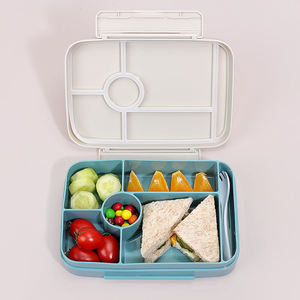 Wholesale BPA Free 6 Compartment <b>Kid</b> Bento Lunch <b>Box</b> Leak Proof 1L Food <b>Storage</b> Container with Lid PP Plastic for School Bag - Product Image 4