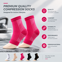 Chaussettes de sport de compression en gros avec soutien de la voûte plantaire et manchon de cheville pour la course et l'entraînement physique, pour hommes et femmes