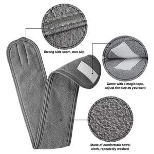 Diademas de baño facial de spa ajustables ultra suaves con logotipo personalizado Terry Cloth Stretch Makeup Wrap Face para lavar la ducha - Product Image 3