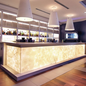 Barra de bar translúcida de diseño moderno, muebles de piedra translúcida de alta calidad, Comercial - Product Image 2