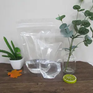 투명 재활용 재사용 가능한 지퍼 잠금 스탠드 업 파우치 투명 가방 식품 투명 스낵 너트 포장 플라스틱 Pe Gravure 인쇄