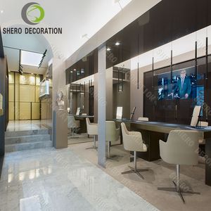 Designs de vitrines de bijouterie à la mode, comptoir d'exposition en verre de luxe personnalisé avec éclairage, mobilier de magasin de bijoux durable - Product Image 6