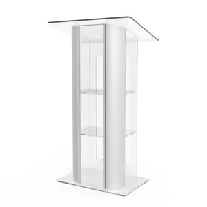 Artworld Displays Led Light Crystal Plexiglass Acrylic Lecture Transparent Pulpit Clear Acrylic Podium