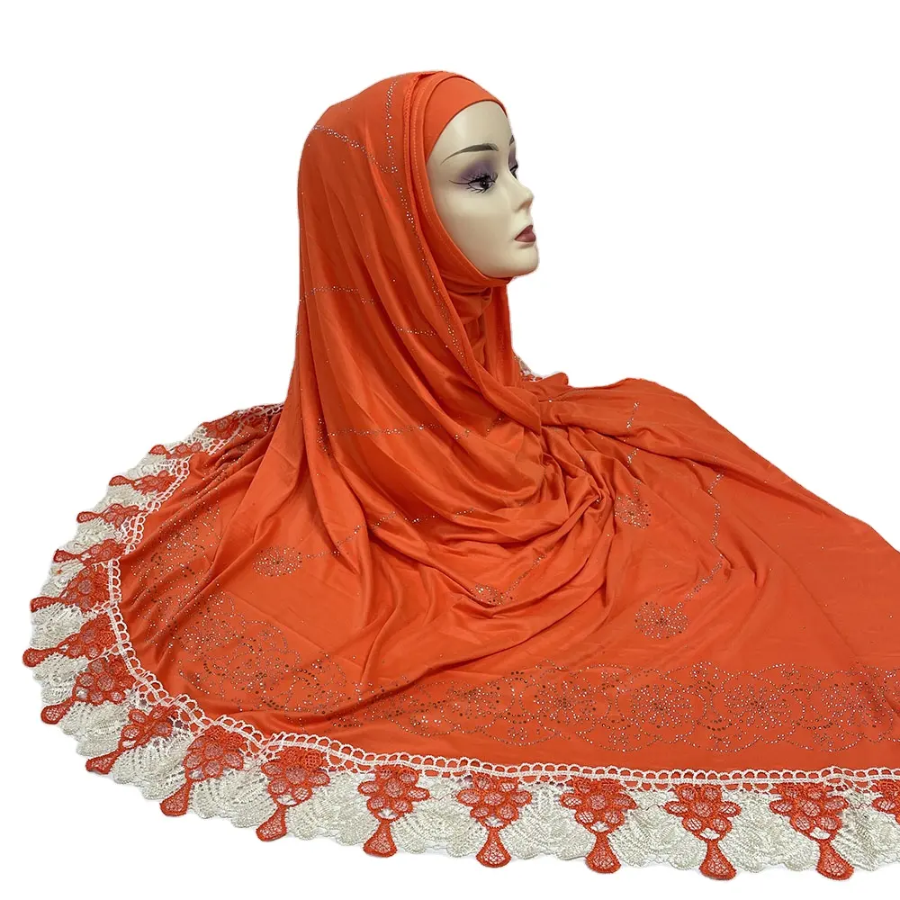 Fabricant bien fait de haute qualité Aïd femmes musulmanes 3 pièces ensemble hijab avec casquette coton broderie Hijab
