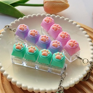 Porte-clés Fidget Patte de Chat Mignonne avec 4 Touches Sonores, Jouet de Décompression, Pendentif Clavier Mécanique, Cadeau Anti-Stress - Product Image 1