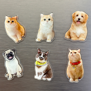 Autocollant <span class=keywords><strong>magnétique</strong></span> haut de gamme en PVC <span class=keywords><strong>pour</strong></span> réfrigérateur, personnalisé avec photo d'animaux (chats, chiens), design créatif, promotionnel et réactif - Product Image 4