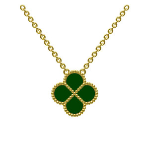 Conjunto de Pulsera y Pendientes de Oro de 18K con Malaquita Verde de Alta Gama para Niñas, Venta al Por Mayor. - Product Image 3
