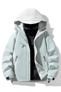 Logo personnalisé nouveau manteau à capuche extérieur coupe-vent imperméable toile rationaliser polyester printemps automne monocouche veste ample - Product Image 2