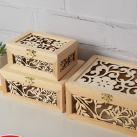 Boîtes en bois sculptées sur mesure en gros avec couvercle à charnière, boîte de rangement décorative pour bijoux, thé, souvenirs