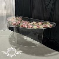 Transparente Halbrunde Acryl Moderne Hotel-Möbel Esstische für Hochzeiten Braut-und-Bräutigam-Tische