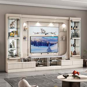 Luxury Floating <b>TV</b> Cabinet Modern Wall <b>Mounted</b> Living Room Furniture Wood Entertainment Center <b>Stand</b> Unit - Product Image 3