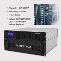 Onduleur en ligne monophasé à onde sinusoïdale pure 110V 220V avec autonomie prolongée 1KVA 2KVA 3KVA Montage en rack