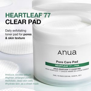 Anua Pore Care Pad 70 Pads Heartleaf 77 Pha Toner para Exfoliación Diaria - Product Image 3