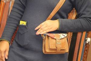 Stylish Vintage Jacquard Leather Shoulder Bag Single Handle Casual Small Sling Summer Dress Fashionable Ladies New Cotton Nylon - Product Image 2